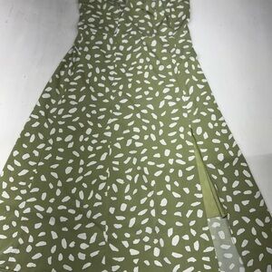 Lulu's Party in Paris Sage Green Print Tie-Strap Midi Dress